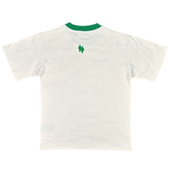 Homme + Femme LA Cream & Green Crew Neck Tee - Size Small - Picture 3 of 6